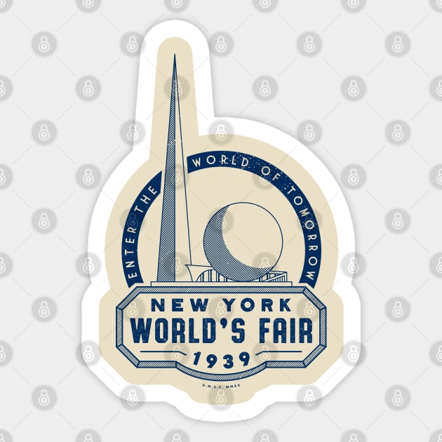 1939-40 World's Fair, New York - Shaded Trylon and Perisphere Sticker by deadmansupplyco